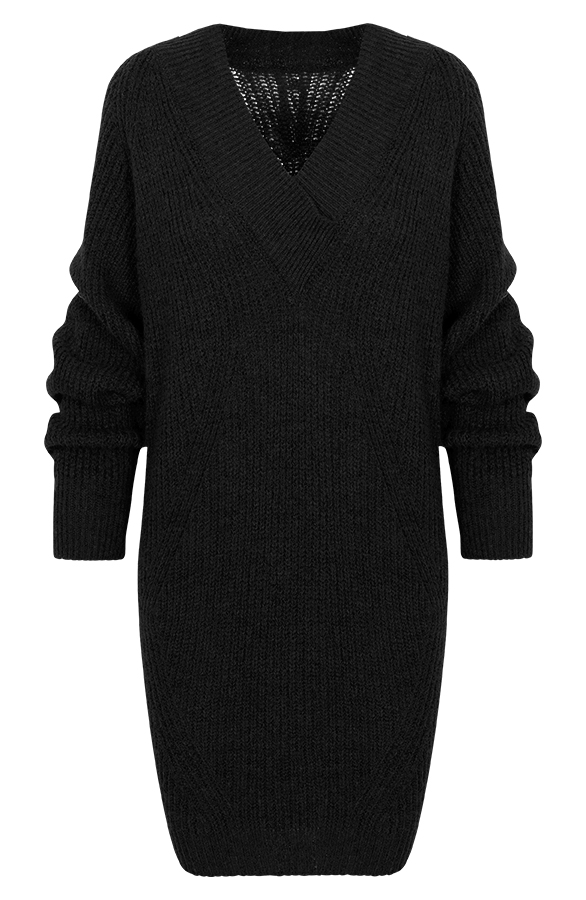 Oversized Tuniek Gebreid Zwart – shoparchief