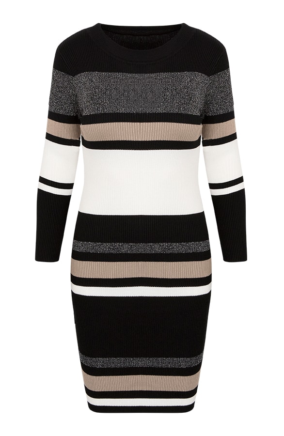 Jurk Met Strepen Limited Taupe – shoparchief