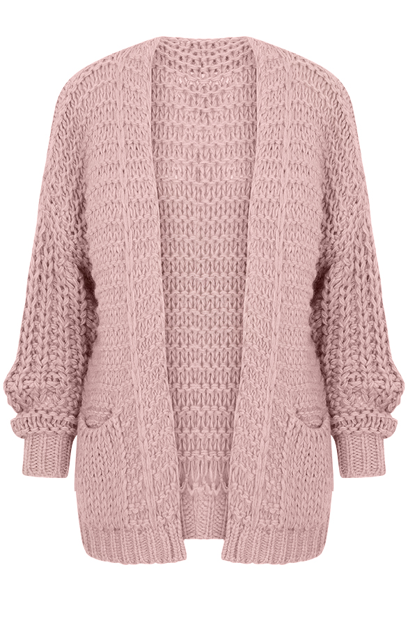 Grof Gebreid Vest Roze – shoparchief