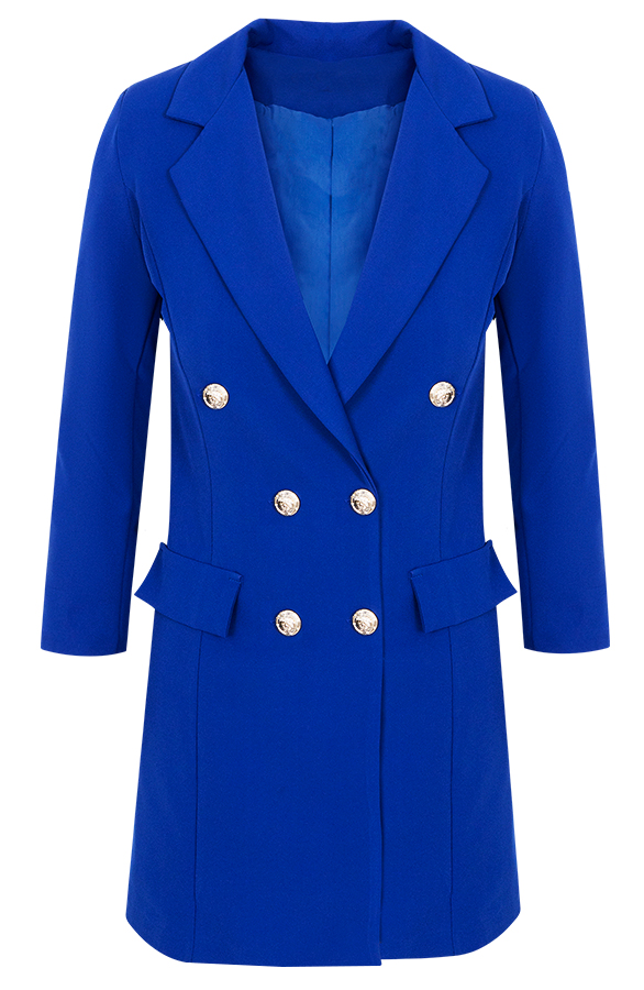 Lange Blazer Button Kobalt – shoparchief