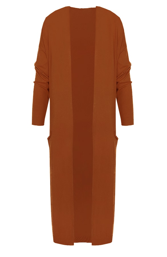 Long Jersey Cardigan Cognac – shoparchief