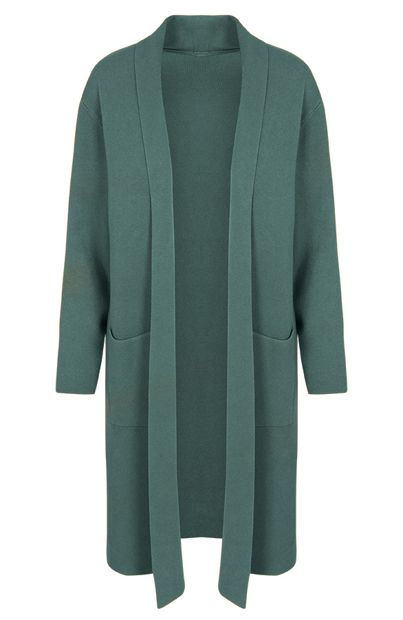 Maxi Vest Gebreid Groen – shoparchief