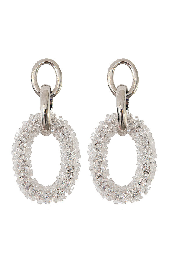 Oval Luxury Oorbellen Wit – shoparchief