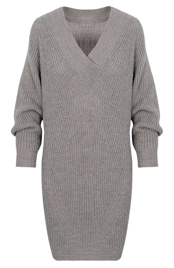 Oversized Tuniek Gebreid Grijs – shoparchief