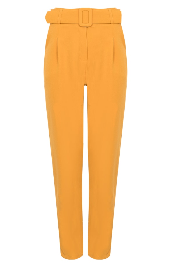 Pantalon Met Riem Okergeel – shoparchief