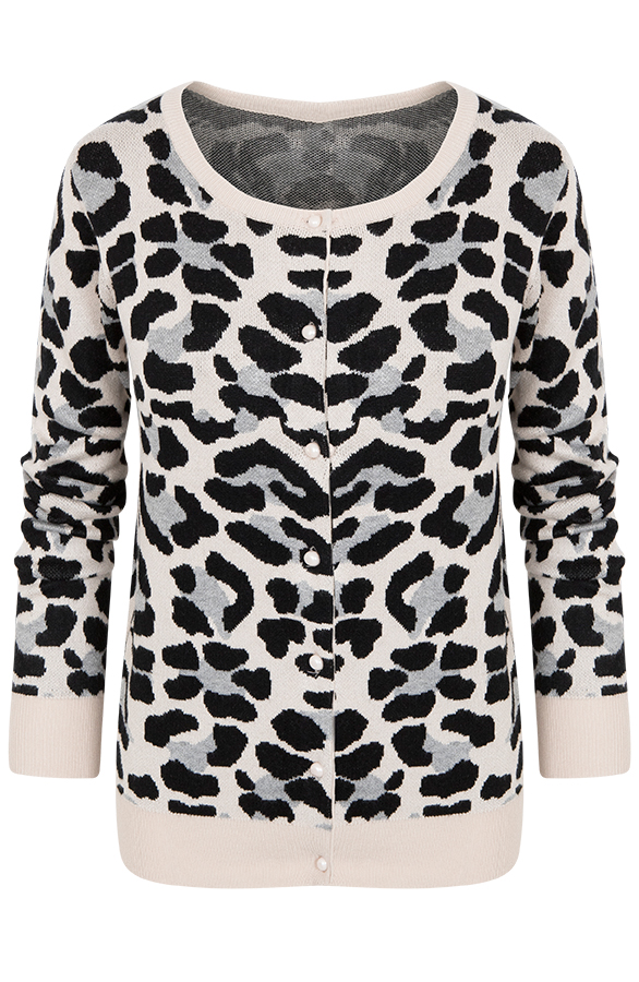 Panterprint Vest Beige Grijs – shoparchief