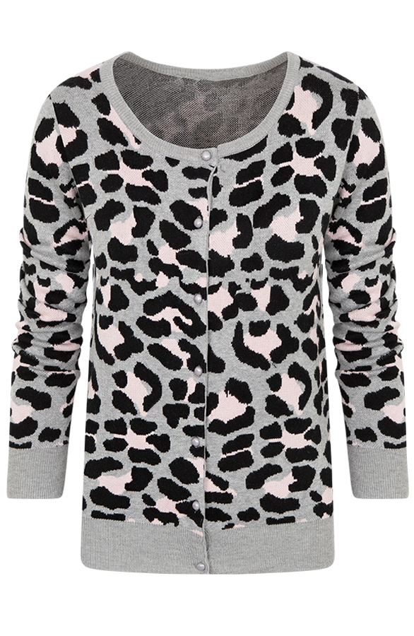 Panterprint Vest Grijs Roze – shoparchief