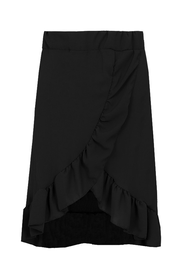 Ruches Rok Lang Zwart – shoparchief