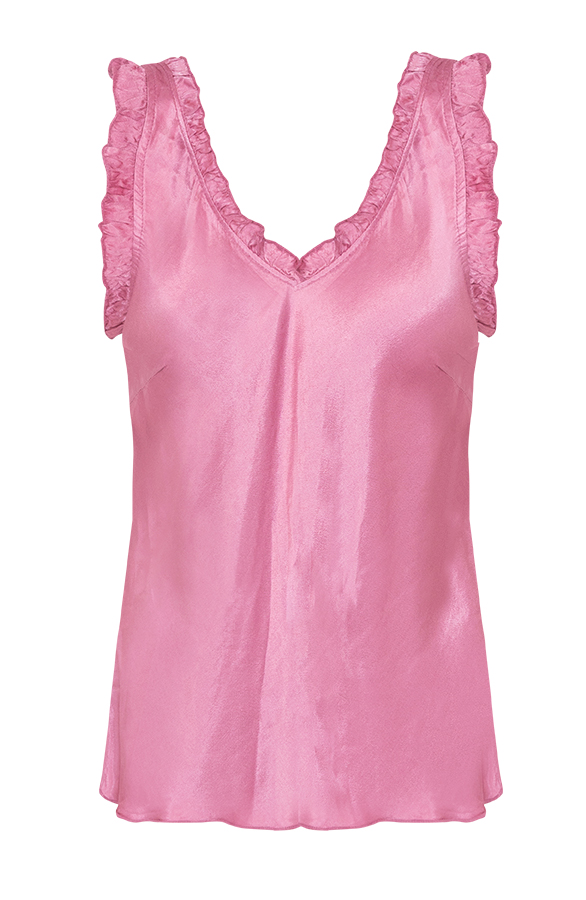 Zijde Top Ruches Roze – shoparchief