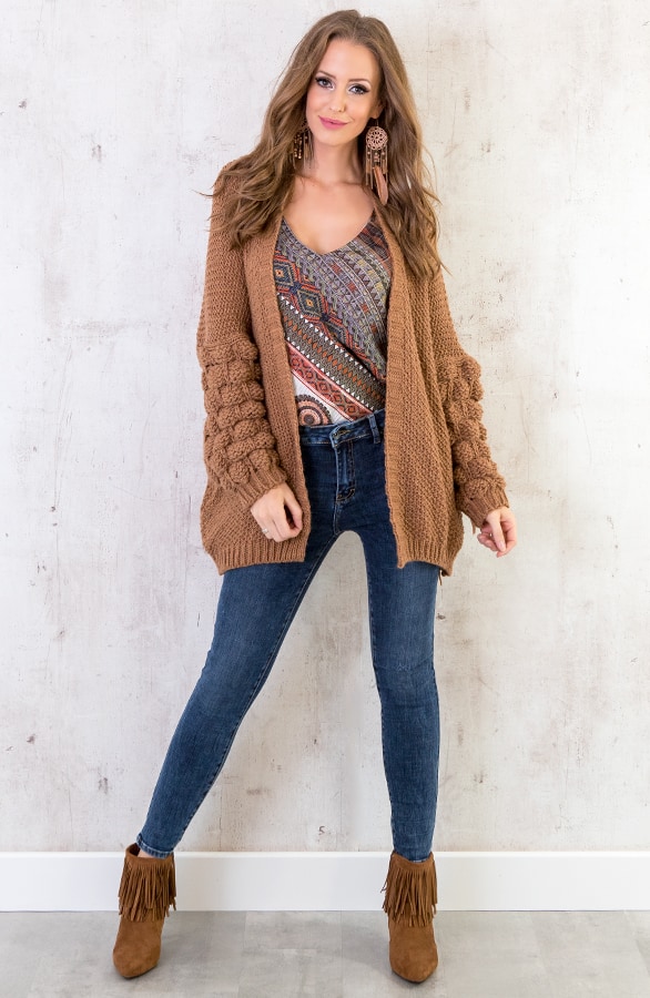 Gebreid Vest Limited Camel – shoparchief, foto 2