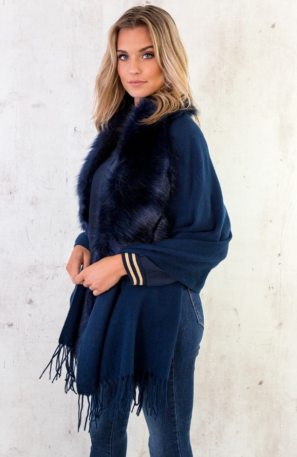 Fake Fur Sjaal Marine – shoparchief, foto 7