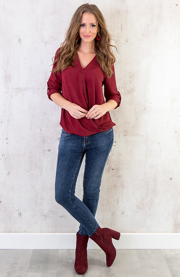 Suede enkellaarzen Bordeaux – shoparchief, foto 6
