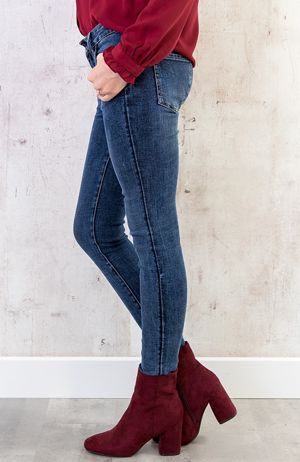 Suede enkellaarzen Bordeaux – shoparchief, foto 3