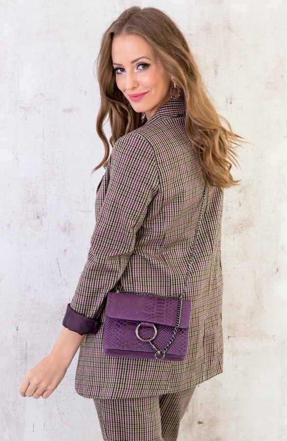 Leren Slangenprint Tas Paars – shoparchief, foto 2
