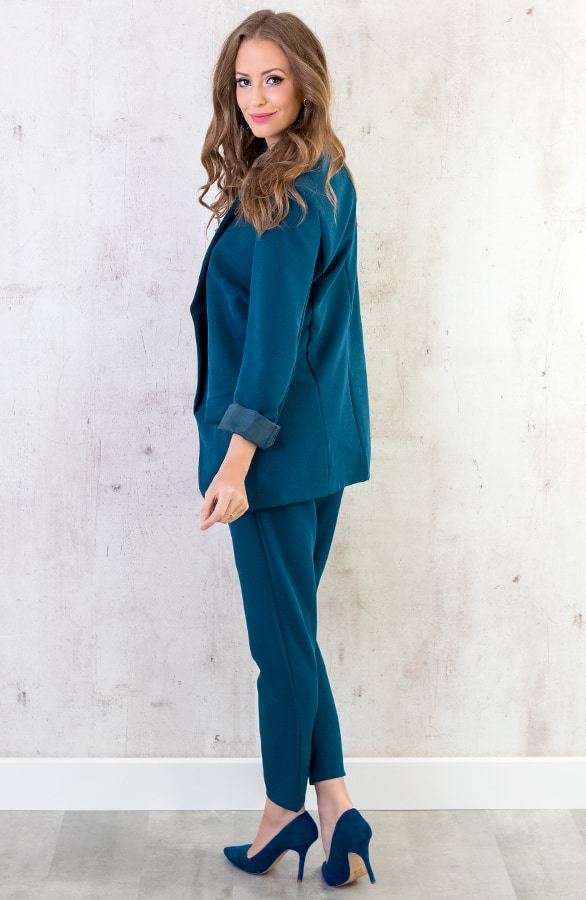 Pantalon Met Riem Petrol – shoparchief, foto 6
