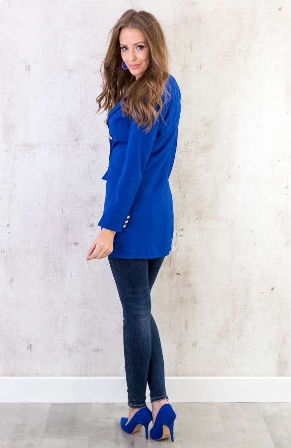 Lange Blazer Button Kobalt – shoparchief, foto 6