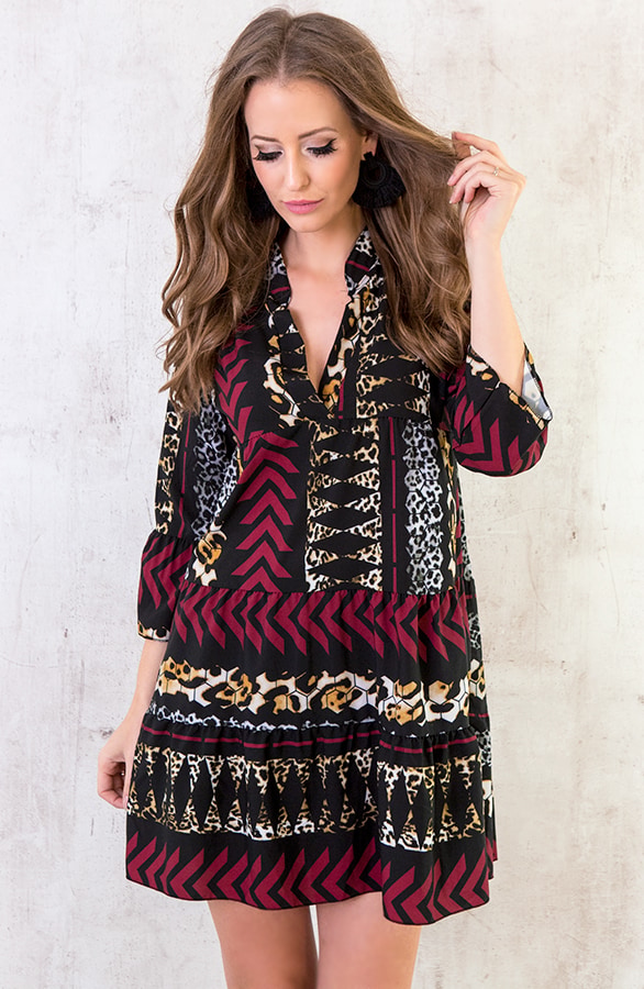 Fay Tuniek Aztec Panter Bordeaux – shoparchief, foto 2