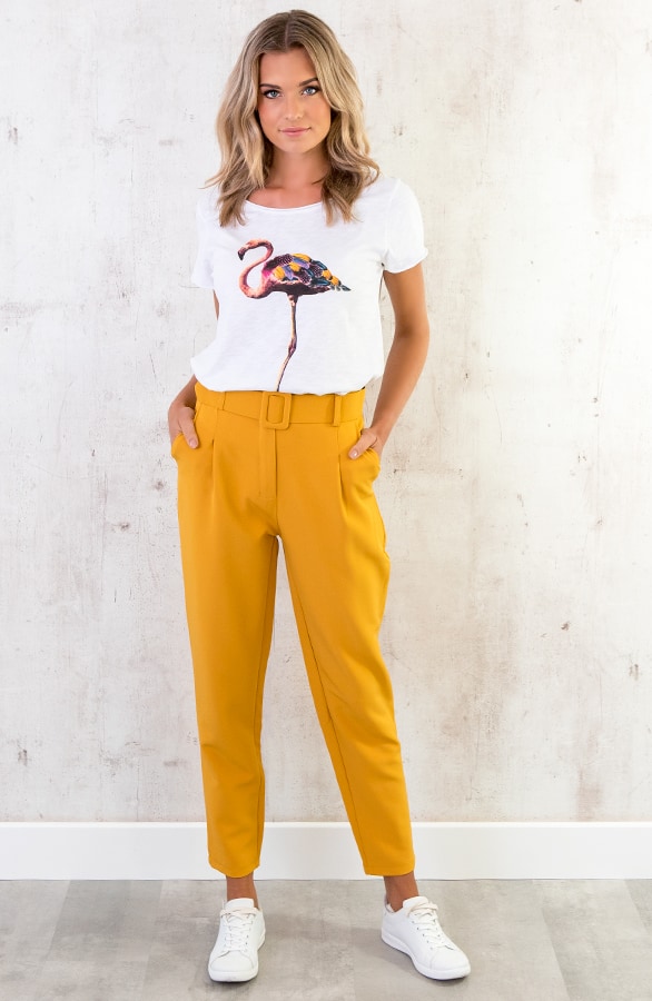 Pantalon Met Riem Okergeel – shoparchief, foto 7