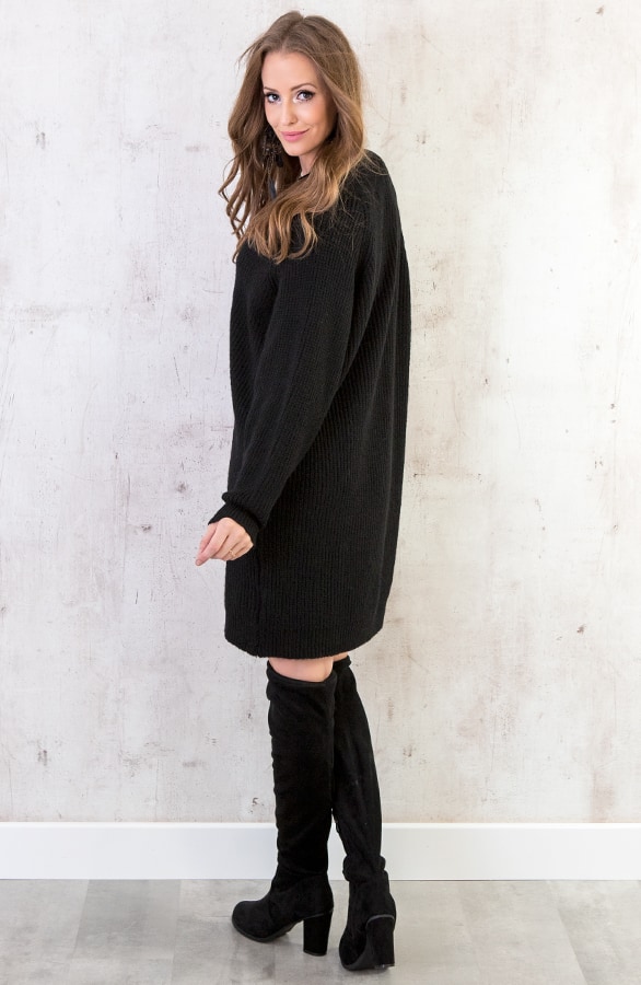Oversized Tuniek Gebreid Zwart – shoparchief, foto 3