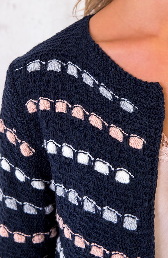Gebreid Strepen Vest Marine – shoparchief, foto 3