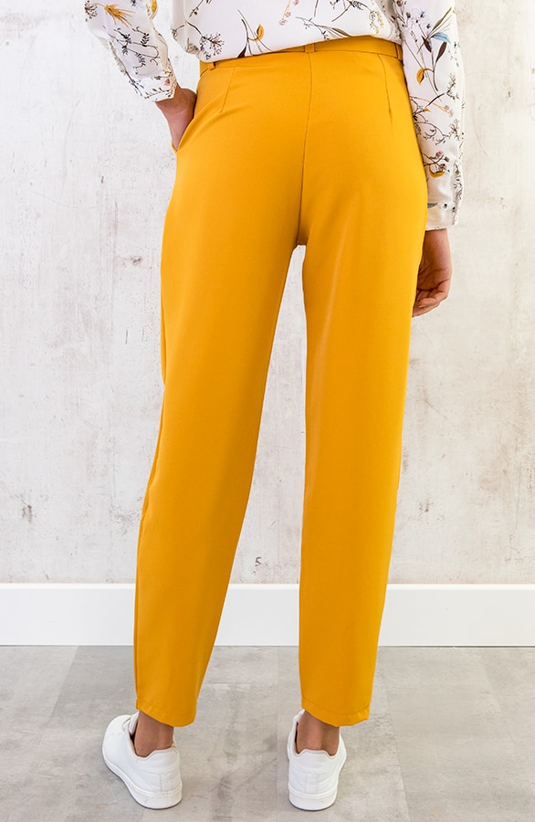 Pantalon Met Riem Okergeel – shoparchief, foto 4