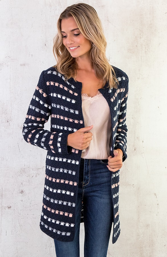 Gebreid Strepen Vest Marine – shoparchief, foto 6