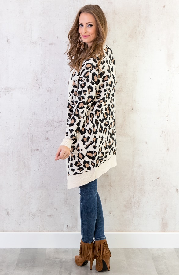 Leopard Vest Lang Creme – shoparchief, foto 4