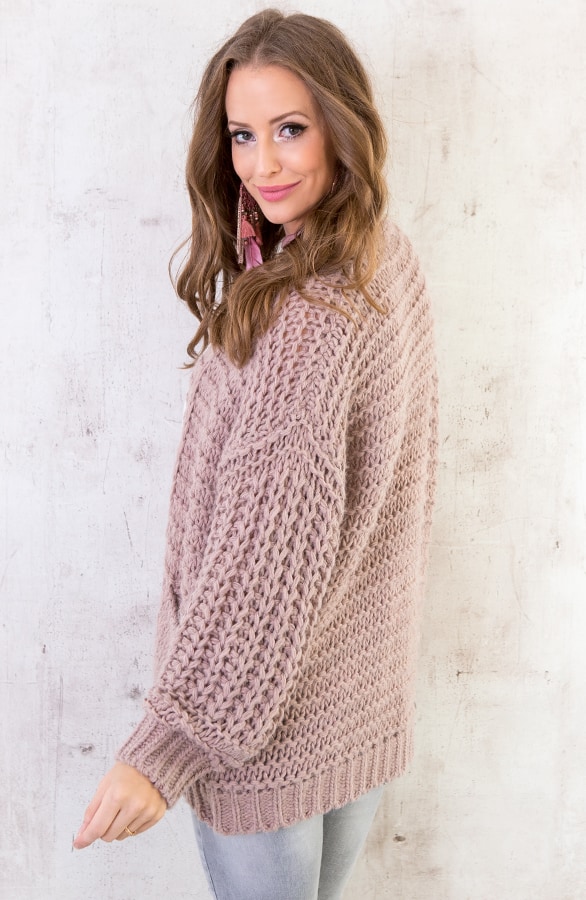 Grof Gebreid Vest Roze – shoparchief, foto 3