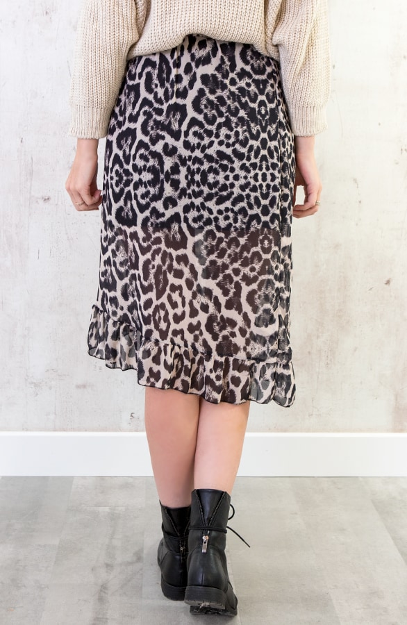 Leopard Ruches Rok Beige – shoparchief, foto 7