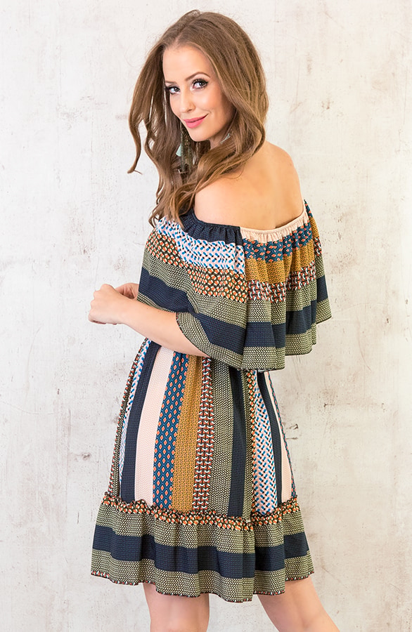Noa Patchwork Jurk Army – shoparchief, foto 3