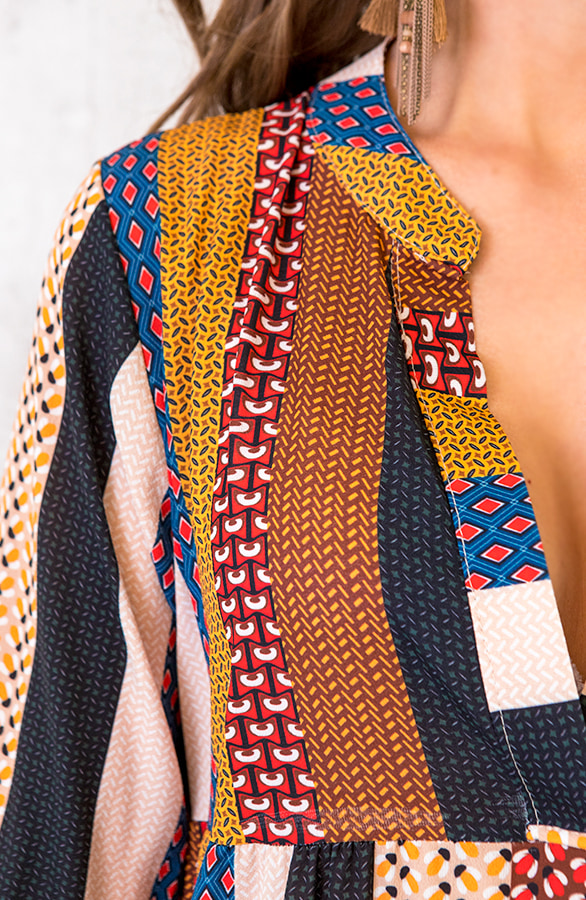 Noa Patchwork Tuniek Cognac – shoparchief, foto 4