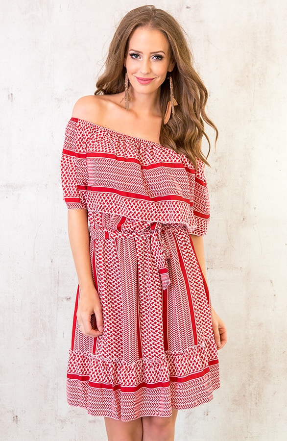 Noa Print Jurk Rood – shoparchief, foto 3