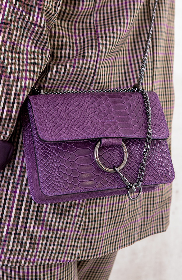 Leren Slangenprint Tas Paars – shoparchief, foto 5