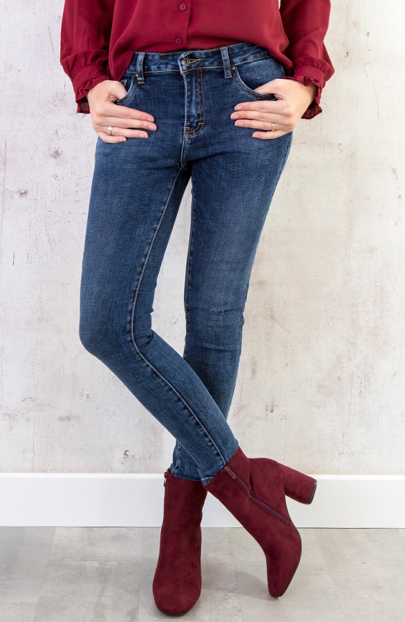 Suede enkellaarzen Bordeaux – shoparchief, foto 4