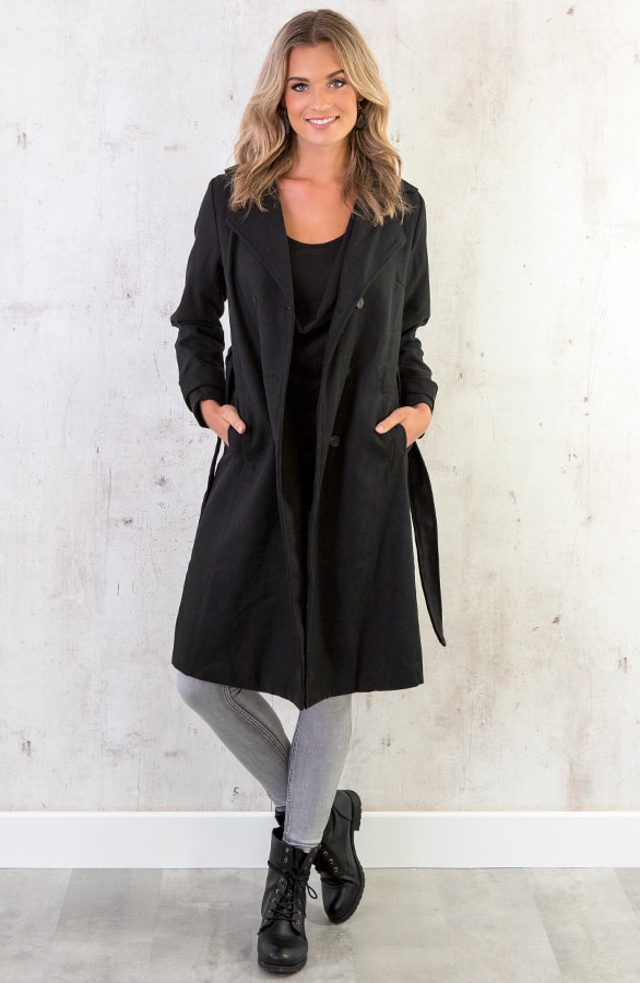 Trenchcoat Zwart – shoparchief, foto 2