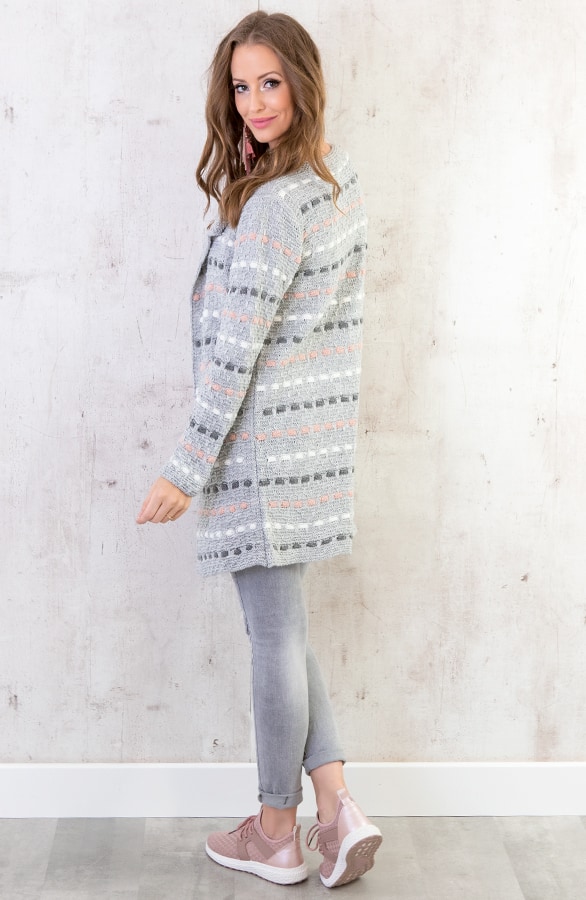 Gebreid Strepen Vest Grijs – shoparchief, foto 4