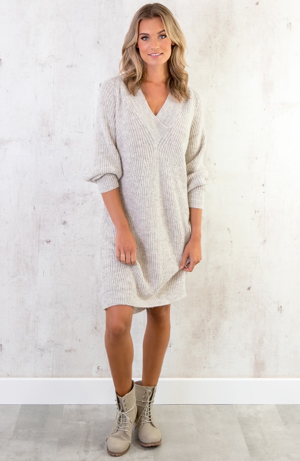 Oversized Tuniek Gebreid Beige – shoparchief, foto 6