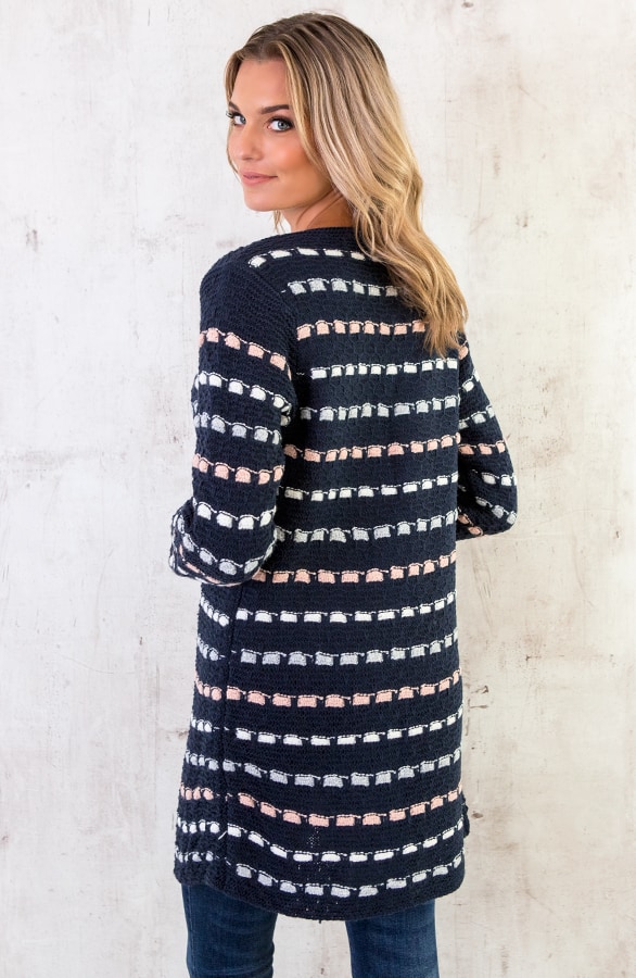 Gebreid Strepen Vest Marine – shoparchief, foto 5