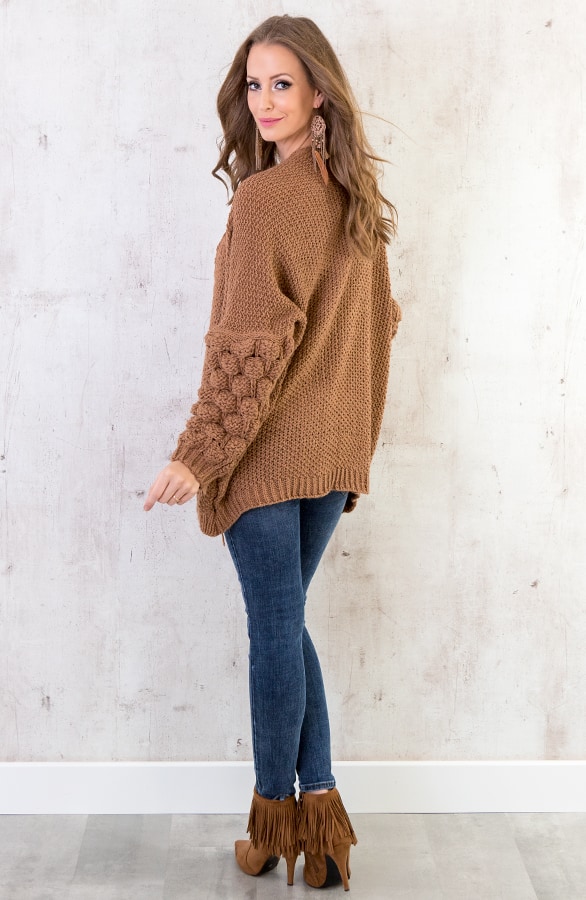 Gebreid Vest Limited Camel – shoparchief, foto 4