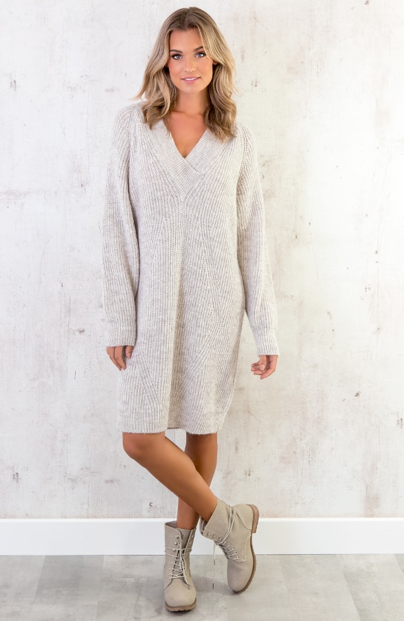 Oversized Tuniek Gebreid Beige – shoparchief, foto 2