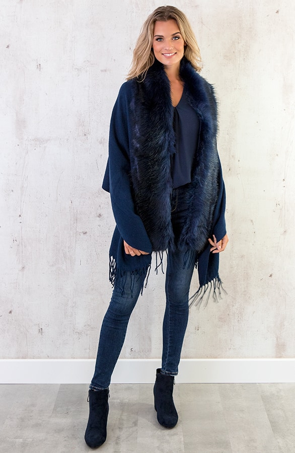 Fake Fur Sjaal Marine – shoparchief, foto 4