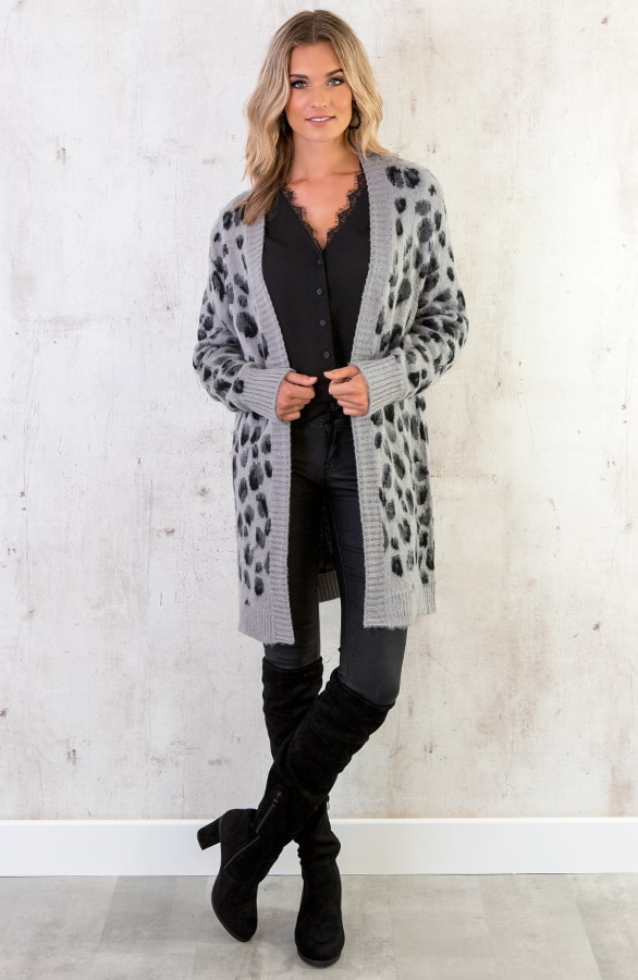 Leopard Vest Grijs – shoparchief, foto 3