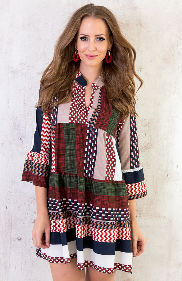 Fay Patchwork Tuniek Bordeaux – shoparchief, foto 4