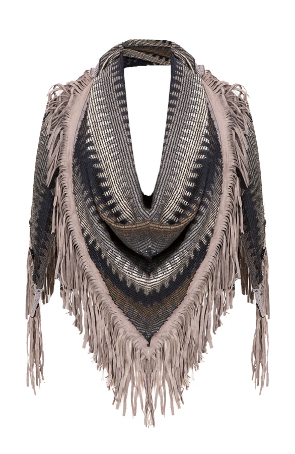 Fringe Zigzag Sjaal Marine – shoparchief