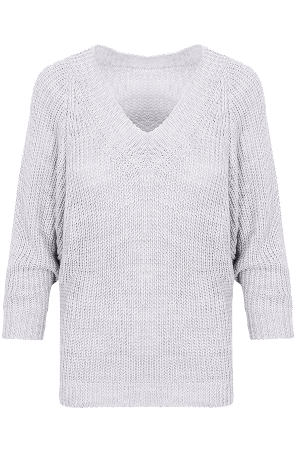 Gebreide Basic Trui Grijs – shoparchief