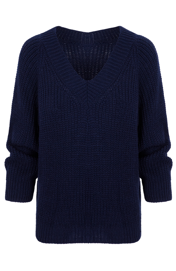 Gebreide Basic Trui Marine – shoparchief