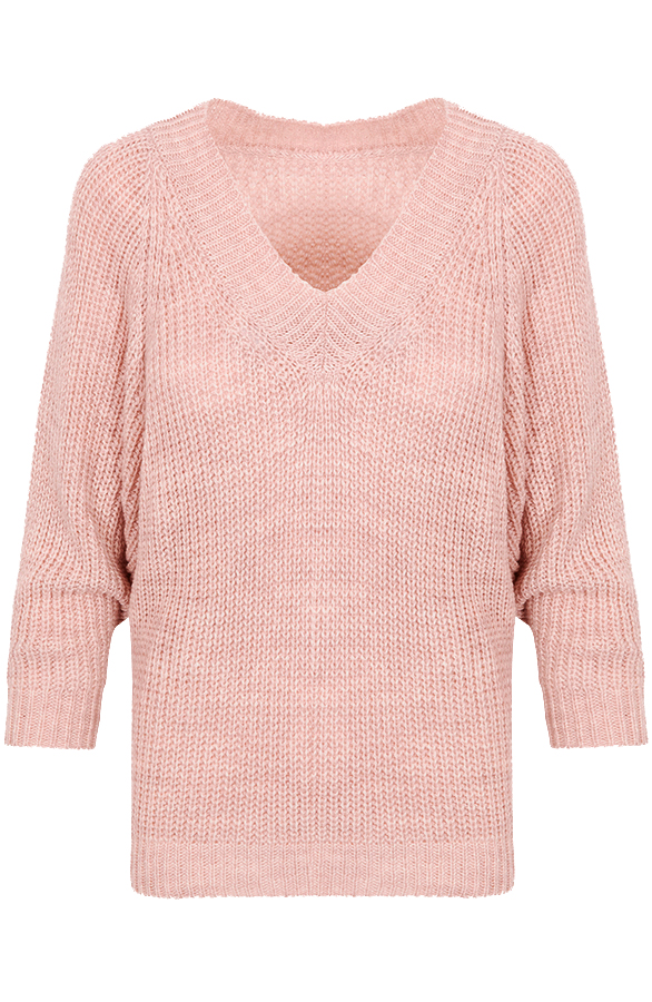 Gebreide Basic Trui Roze – shoparchief