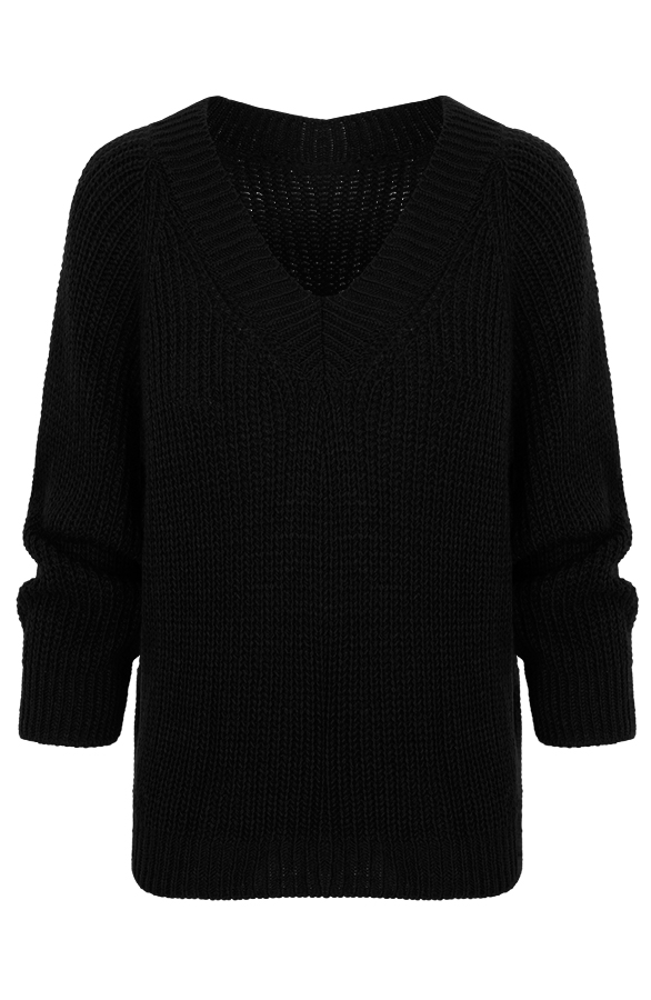 Gebreide Basic Trui Zwart – shoparchief
