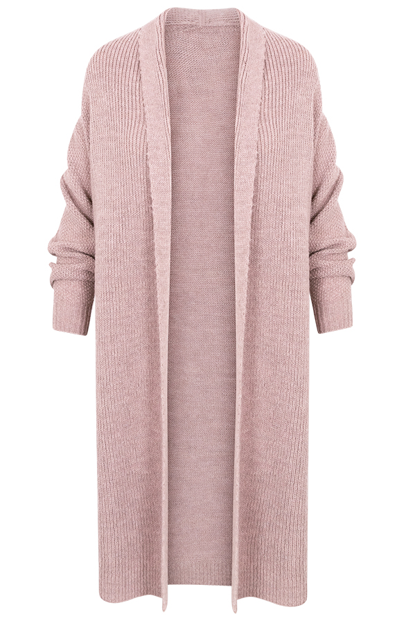 Lang Gebreid Vest Roze – shoparchief