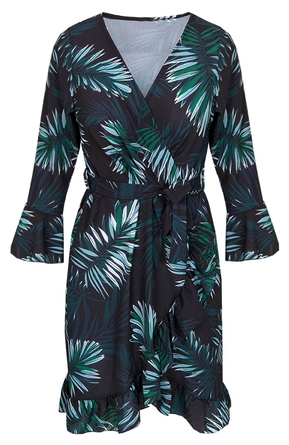 Palm Jurk Zwart Groen – shoparchief